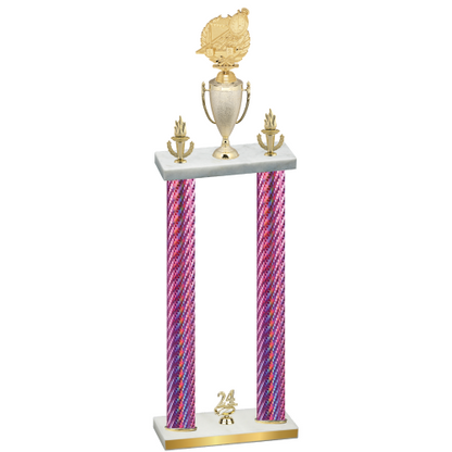 Double Pink Carbon Fiber Year Swimming Trophy