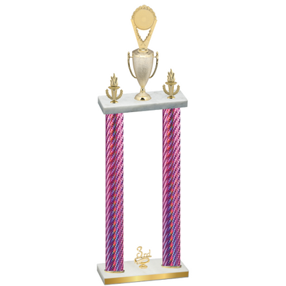 Double Pink Carbon Fiber Third Place Insert Trophy