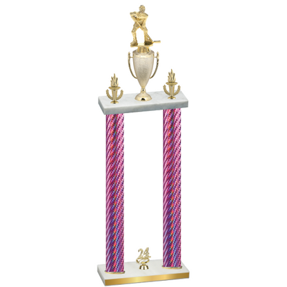 Double Pink Carbon Fiber Year Hockey Trophy