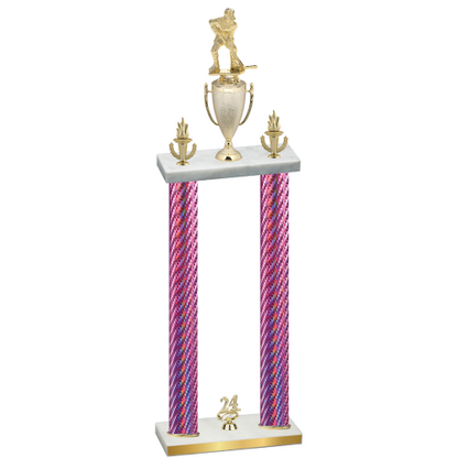 Double Pink Carbon Fiber Year Hockey Trophy