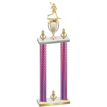 Double Pink Carbon Fiber Victory Lacrosse Trophy