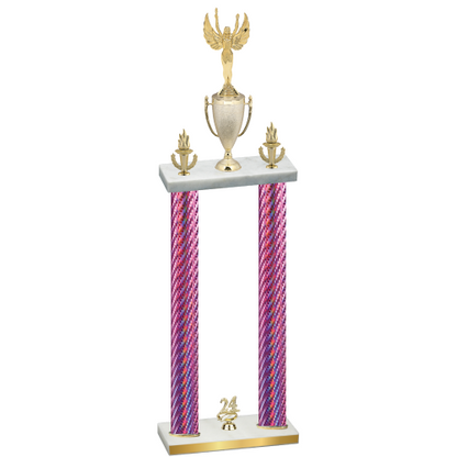 Double Pink Carbon Fiber Year Victory Trophy