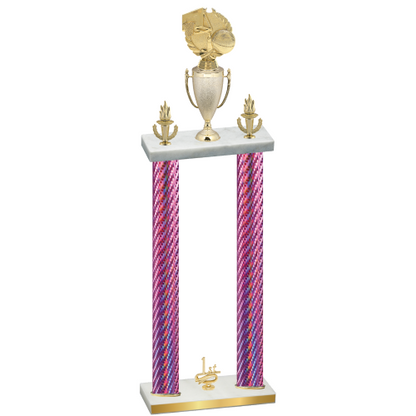 Double Pink Carbon Fiber First Place Basketball Trophy