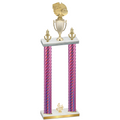 Double Pink Carbon Fiber Fourth Place Basketball Trophy