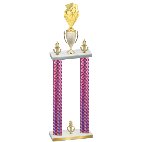 Double Pink Carbon Fiber Victory Pickleball Trophy