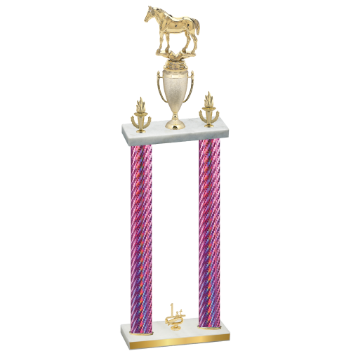 Double Pink Carbon Fiber First Place Horses Trophy