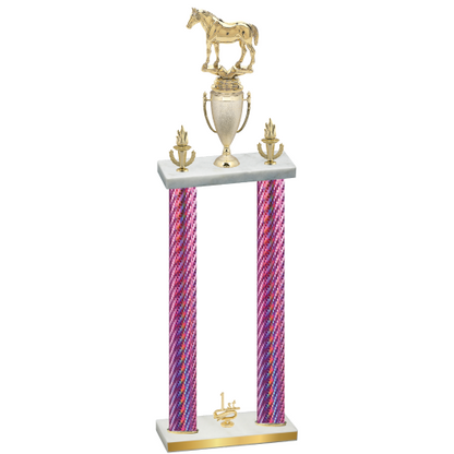 Double Pink Carbon Fiber First Place Horses Trophy