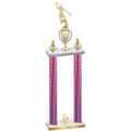 Double Pink Carbon Fiber Fourth Place Basketball Trophy