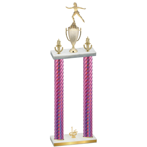 Double Pink Carbon Fiber First Place Skater Trophy