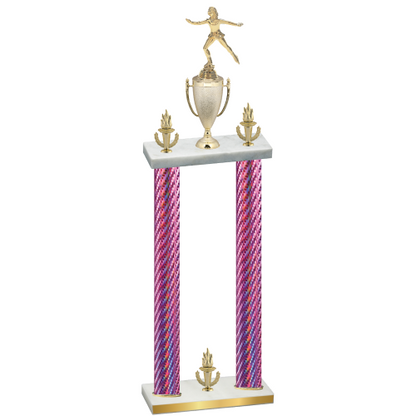 Double Pink Carbon Fiber Victory Skater Trophy