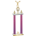 Double Pink Carbon Fiber Fourth Place Weights Trophy