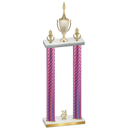 Double Pink Carbon Fiber Year Chess Trophy
