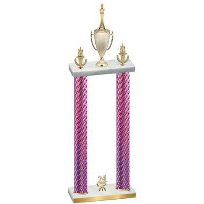 Double Pink Carbon Fiber Year Chess Trophy