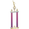 Double Pink Carbon Fiber Third Place Basketball Trophy