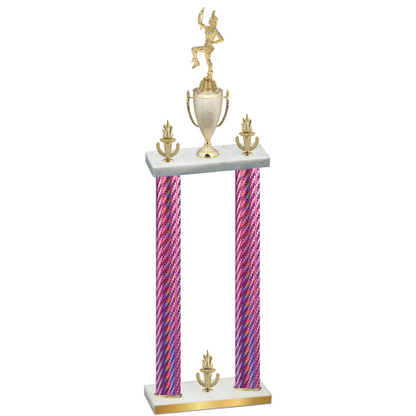 Double Pink Carbon Fiber Victory Majorette Trophy