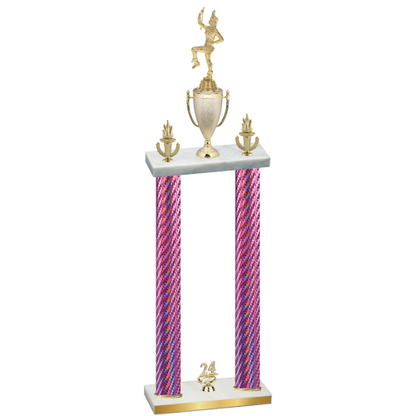 Double Pink Carbon Fiber Year Majorette Trophy