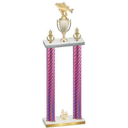 Double Pink Carbon Fiber Fourth Place Fishing Trophy