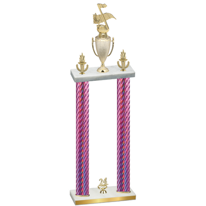 Double Pink Carbon Fiber Year Music Trophy