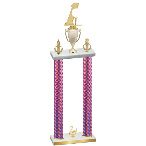Double Pink Carbon Fiber Second Place Golf Trophy
