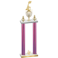 Double Pink Carbon Fiber Fourth Place Golf Trophy