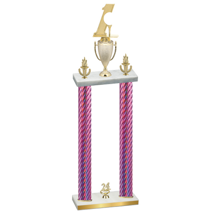 Double Pink Carbon Fiber Year Golf Trophy