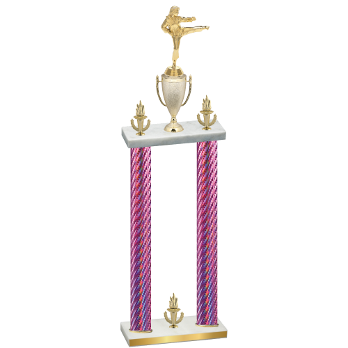Double Pink Carbon Fiber Victory Karate Trophy