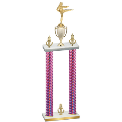 Double Pink Carbon Fiber Victory Karate Trophy