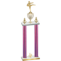 Double Pink Carbon Fiber Fourth Place Karate Trophy