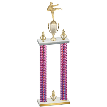 Double Pink Carbon Fiber Victory Karate Trophy