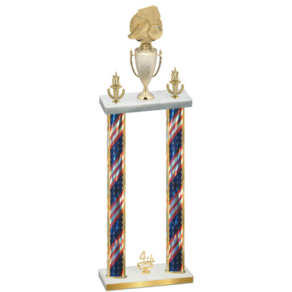 Double Flag USA Fourth Place Soccer Trophy