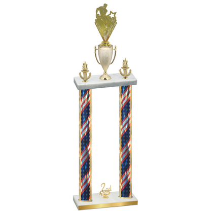 Double Flag USA Second Place Rugby Trophy