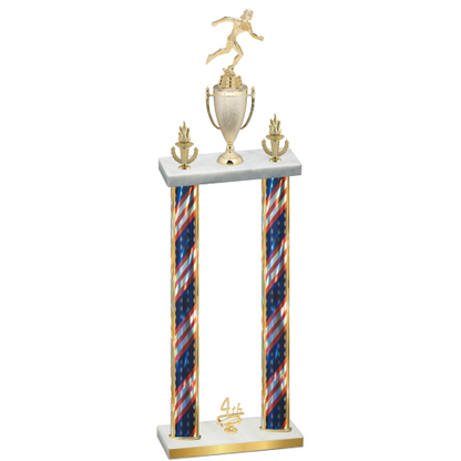 Double Flag USA Fourth Place Running Trophy