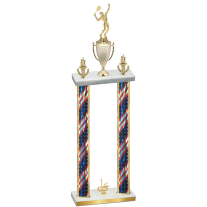 Double Flag USA First Place Tennis Trophy