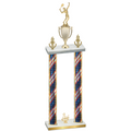 Double Flag USA Third Place Tennis Trophy