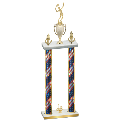 Double Flag USA First Place Tennis Trophy