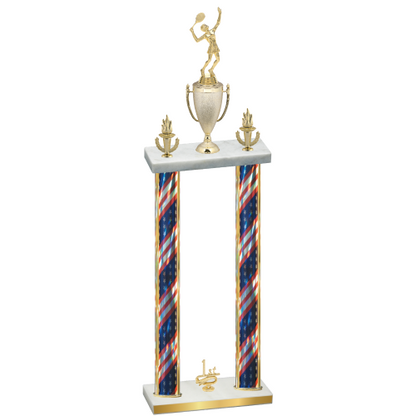 Double Flag USA First Place Tennis Trophy