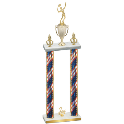 Double Flag USA Second Place Tennis Trophy