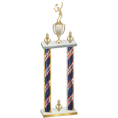 Double Flag USA Victory Tennis Trophy