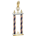 Double Flag USA Third Place Football Trophy