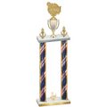 Double Flag USA Third Place Tennis Trophy