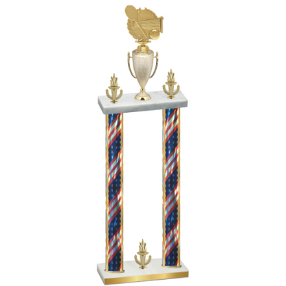Double Flag USA Victory Tennis Trophy