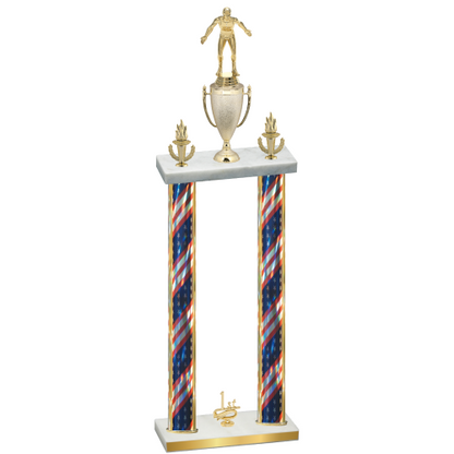 Double Flag USA First Place Wrestling Trophy