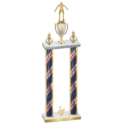 Double Flag USA Third Place Wrestling Trophy
