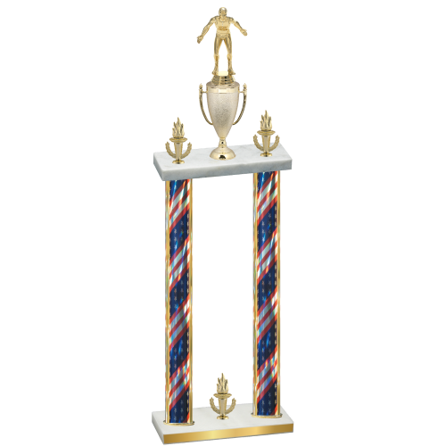 Double Flag USA Victory Wrestling Trophy