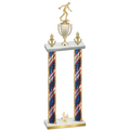 Double Flag USA Fourth Place Bowling Trophy