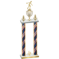 Double Flag USA Fourth Place Bowling Trophy