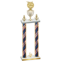 Double Flag USA Fourth Place Bowling Trophy