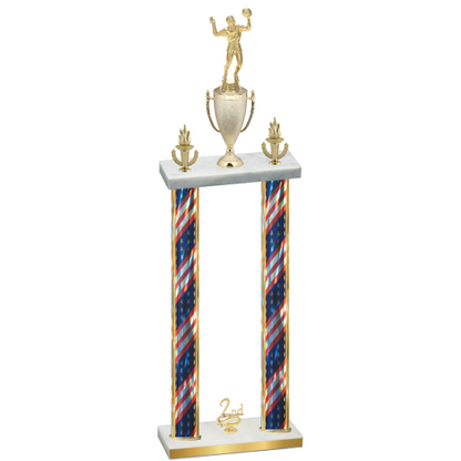 Double Flag USA Second Place Volleyball Trophy