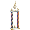 Double Flag USA Victory Volleyball Trophy