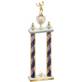 Double Flag USA First Place Volleyball Trophy